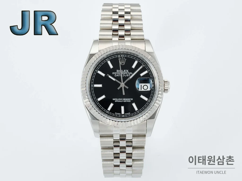 롤렉스 데이트저스트 36 904L 스틸 오토매틱 36mm 블랙 다이얼 (3)