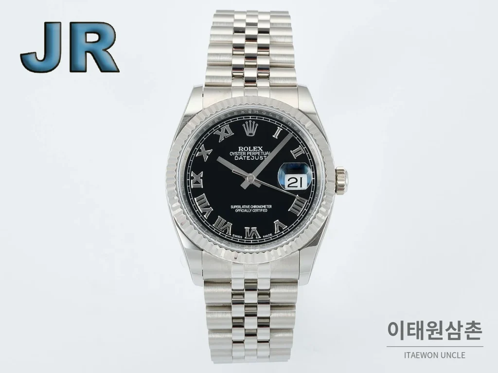 롤렉스 데이트저스트 36 904L 스틸 오토매틱 36mm 블랙 다이얼 (4)