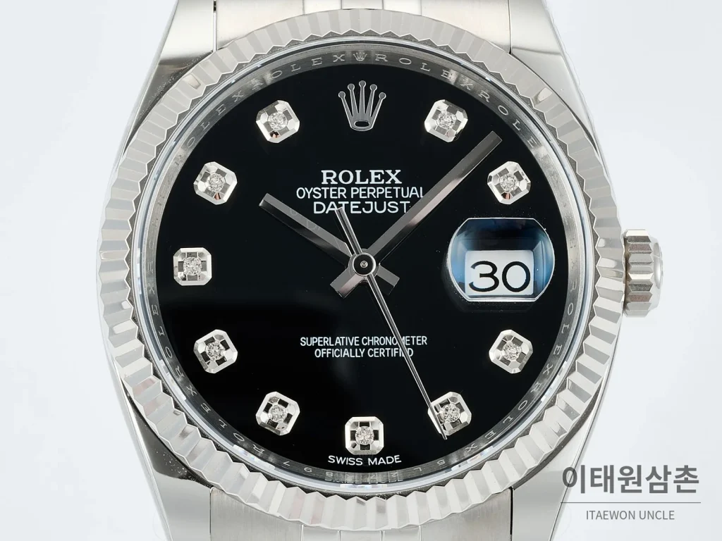 롤렉스 데이트저스트 36 904L 스틸 오토매틱 36mm 블랙 다이얼 (2)