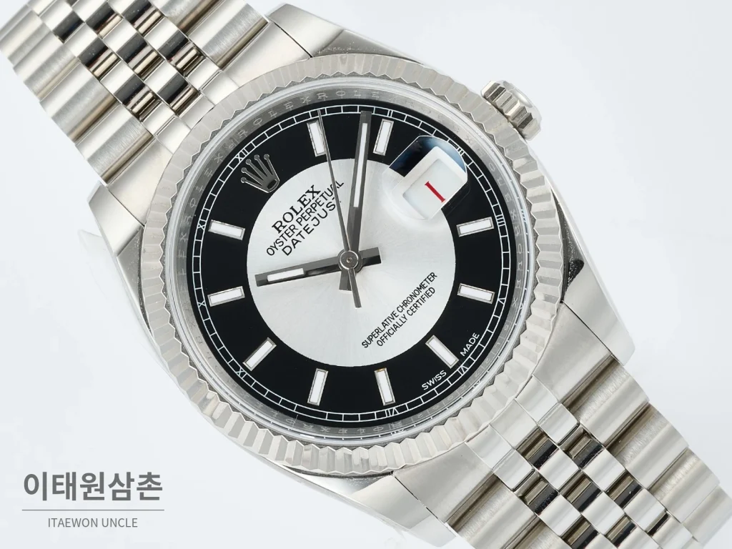 롤렉스 데이트저스트 36 904L 스틸 오토매틱 36mm 블랙 다이얼