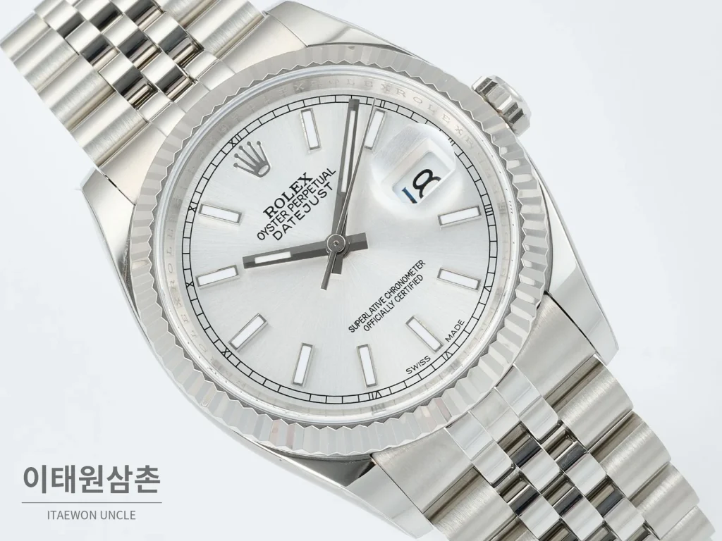 롤렉스 데이트저스트 36 904L 스틸 오토매틱 36mm 실버 다이얼