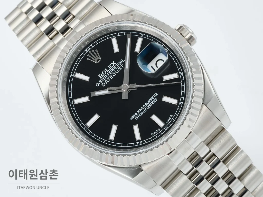 롤렉스 데이트저스트 36 904L 스틸 오토매틱 36mm 블랙 다이얼 (3)