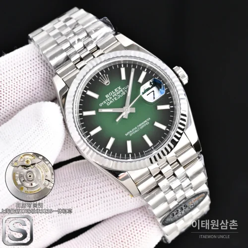 롤렉스 데이트저스트 36 904L 스틸 민트그린 다이얼 오토매틱 36mm (2)