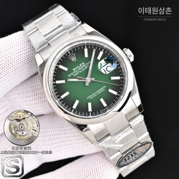 롤렉스 데이트저스트 36 904L 스틸 민트그린 다이얼 오토매틱 36mm