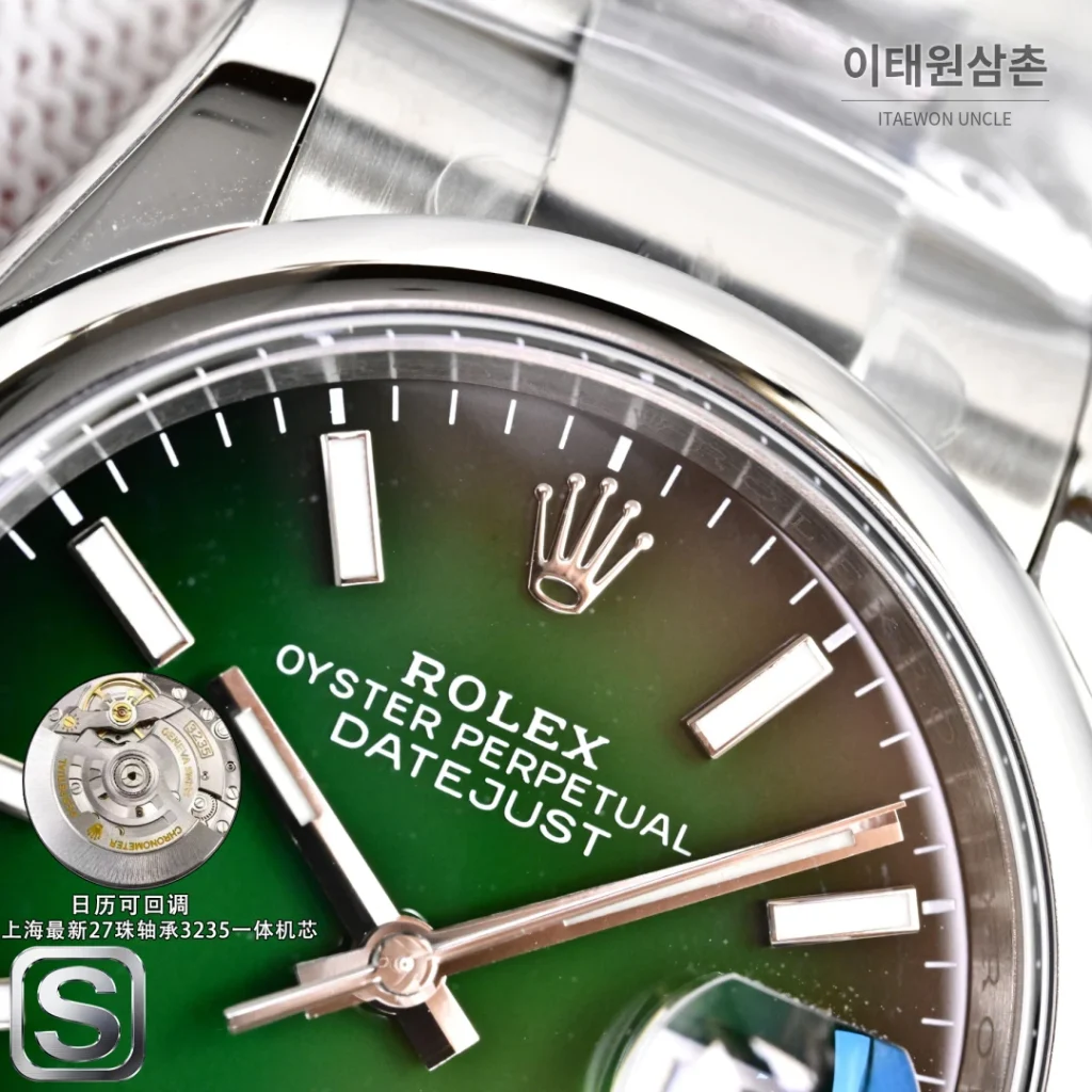 롤렉스 데이트저스트 36 904L 스틸 민트그린 다이얼 오토매틱 36mm