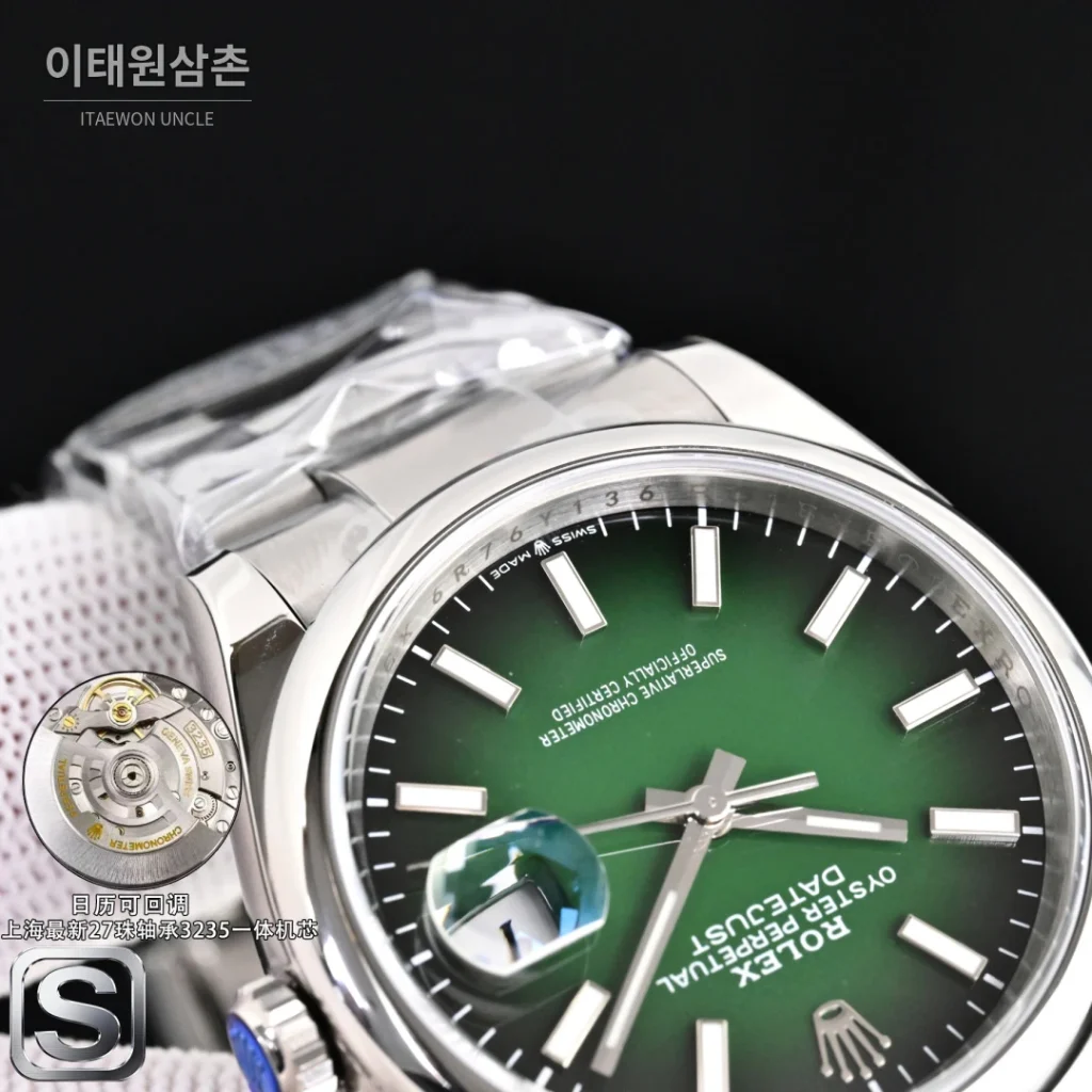 롤렉스 데이트저스트 36 904L 스틸 민트그린 다이얼 오토매틱 36mm