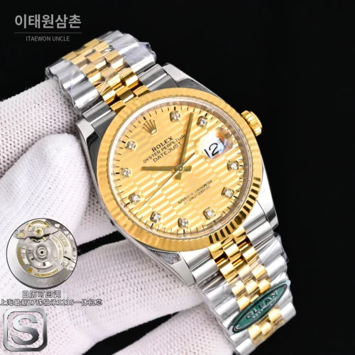 롤렉스 데이트저스트 36 904L 스틸 골드다이얼 주빌리 오토매틱 36mm