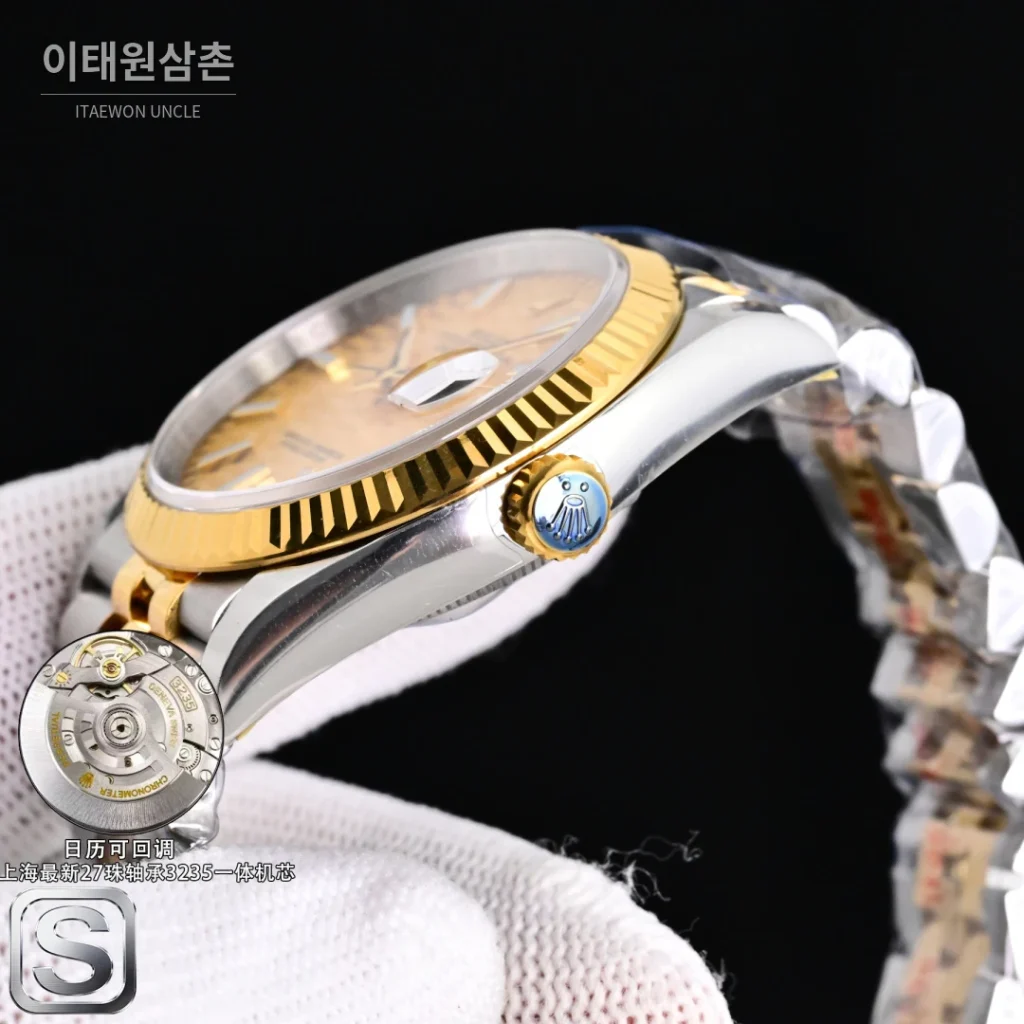롤렉스 데이트저스트 36 904L 스틸 골드다이얼 주빌리 오토매틱 36mm (2)