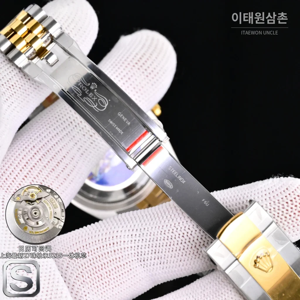 롤렉스 데이트저스트 36 904L 스틸 골드다이얼 주빌리 오토매틱 36mm