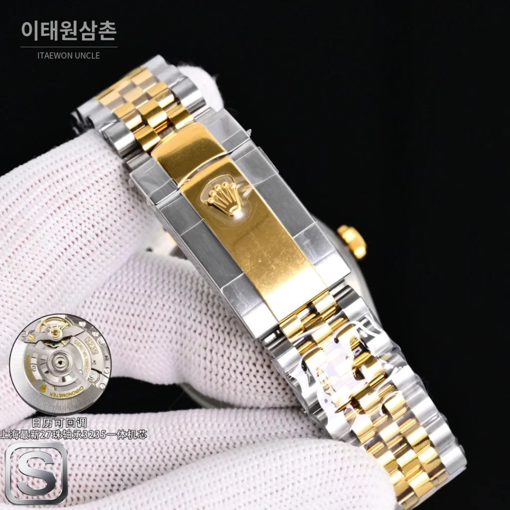 롤렉스 데이트저스트 36 904L 스틸 골드다이얼 주빌리 오토매틱 36mm (2)