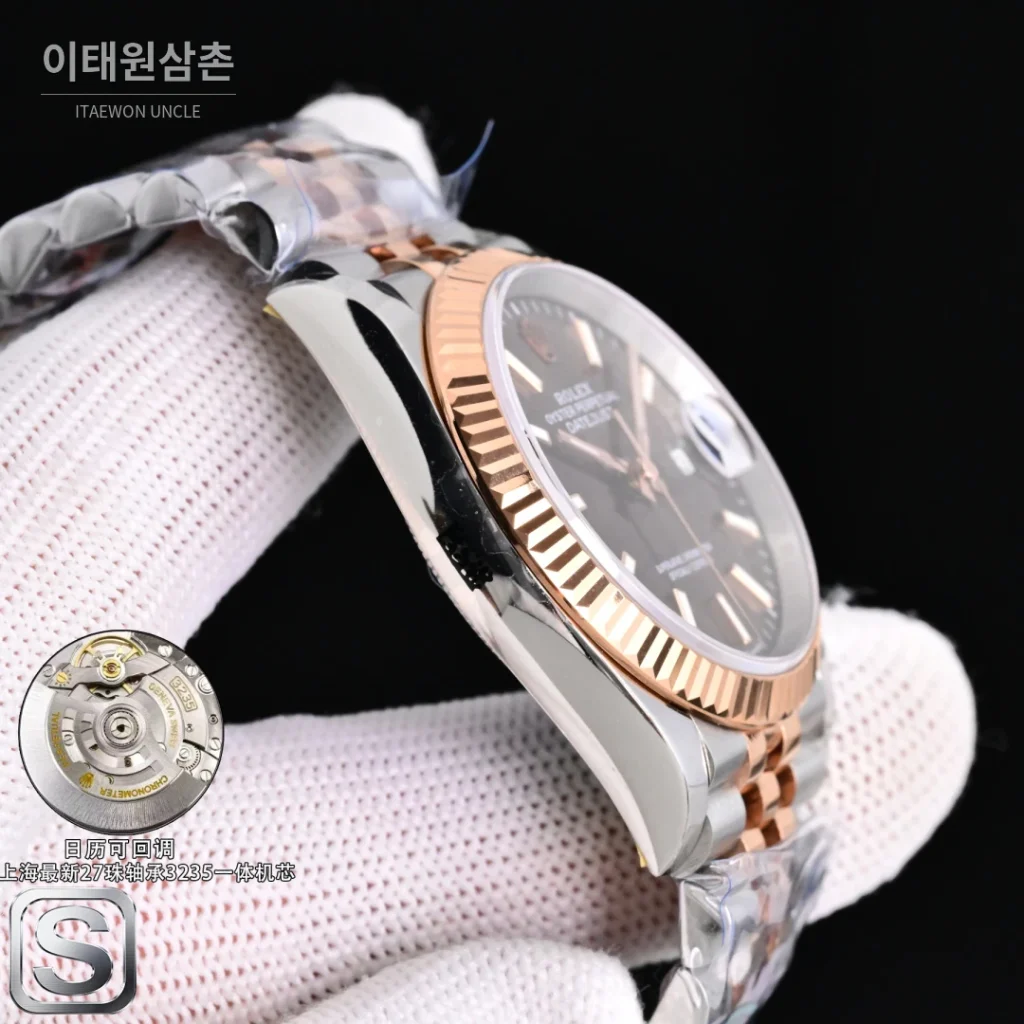 롤렉스 데이트저스트 36 904L 스틸 브라운골드 선레이다이얼 오토매틱 36mm