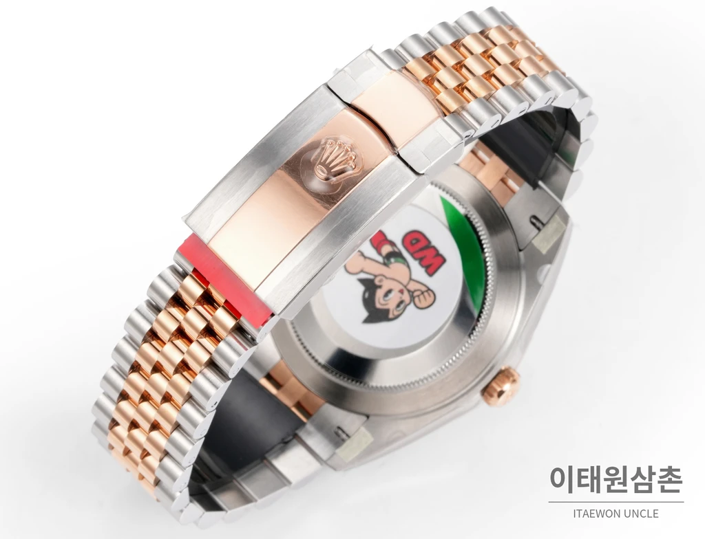 롤렉스 데이트저스트 41 초콜릿다이얼 다이아스타일 인덱스 로즈골드컬러 콤비 쥬빌리 자동 시계 41mm