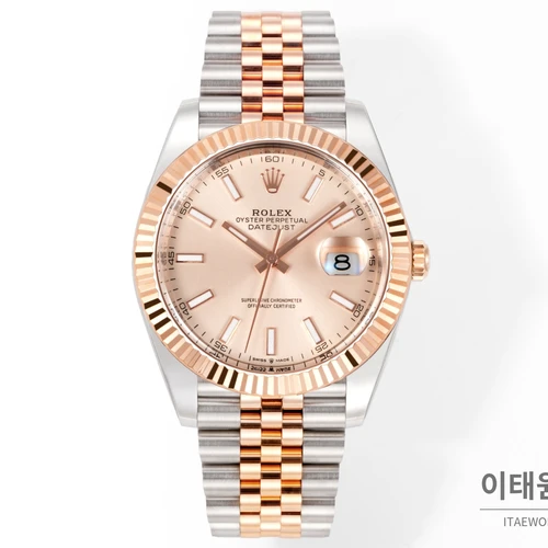롤렉스 데이트저스트 41 로즈 다이얼 로즈 골드 컬러 콤비 쥬빌리 브레이슬릿 시계 41mm 롤렉스 데이트저스트 41 로즈 다이얼 로즈 골드 컬러 콤비 쥬빌리 브레이슬릿 시계 41mm