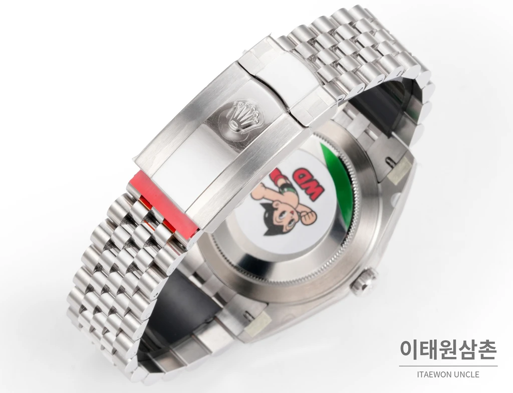 롤렉스 데이트저스트 41 실버 다이얼 실버 베젤 쥬빌리 브레이슬릿 시계 41mm