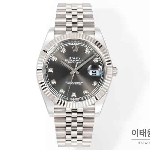 롤렉스 데이트저스트 41 슬레이트 다이얼 다이아 스타일 쥬빌리 브레이슬릿 시계 41mm 롤렉스 데이트저스트 41 슬레이트 다이얼 다이아 스타일 쥬빌리 브레이슬릿 시계 41mm