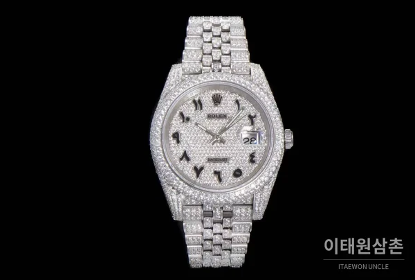 롤렉스 데이트저스트 904L스틸 풀다이아 아이스아웃 오토매틱 41mm (3) 롤렉스 데이트저스트 904L스틸 풀다이아 아이스아웃 오토매틱 41mm 화이트 다이얼 스틸 브레이슬릿