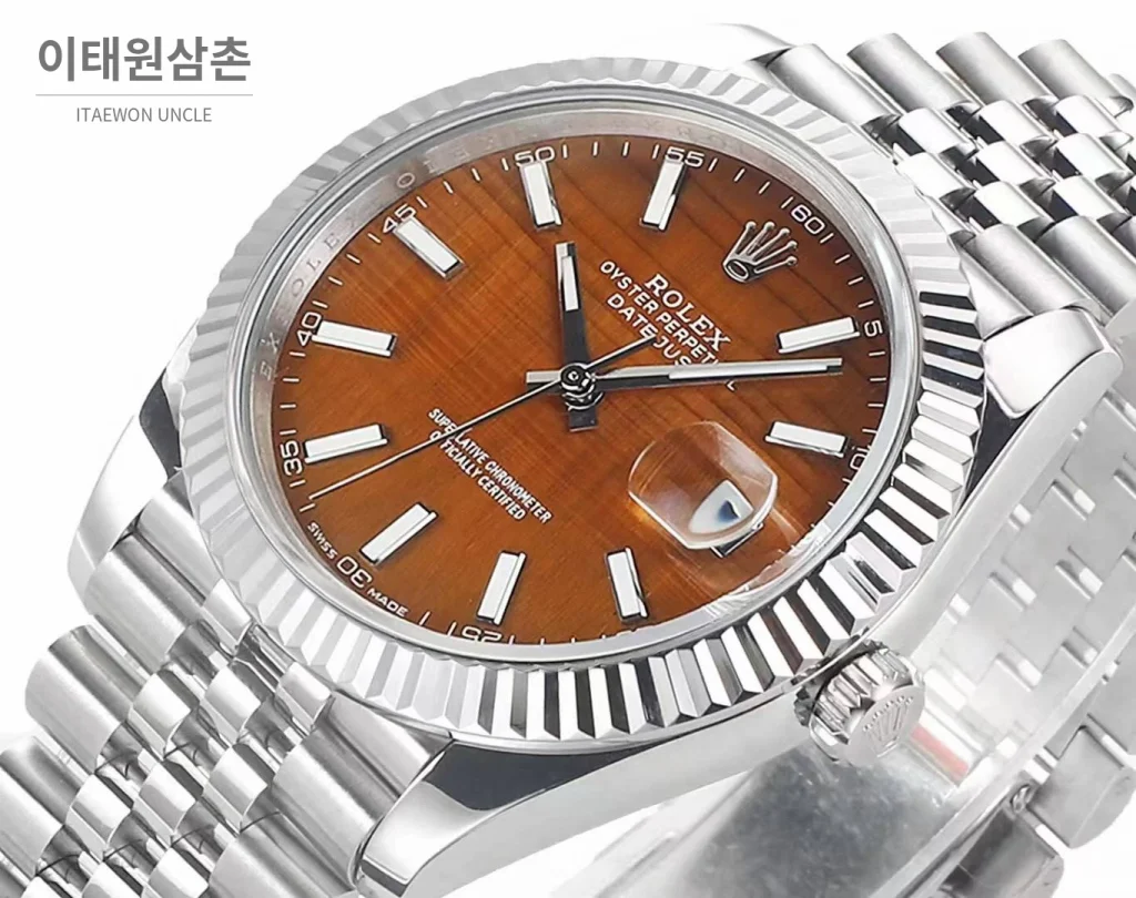 롤렉스 데이트저스트 904L스틸 천연보석다이얼 오토매틱 41mm (6)