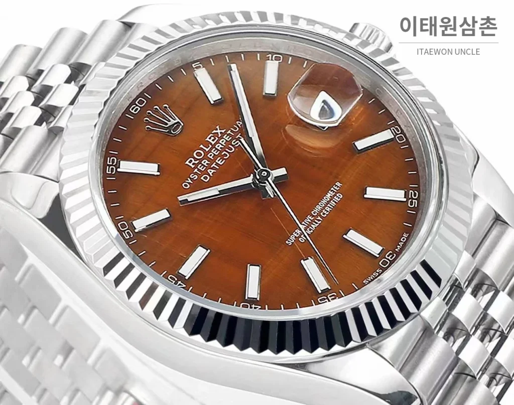 롤렉스 데이트저스트 904L스틸 천연보석다이얼 오토매틱 41mm (6)