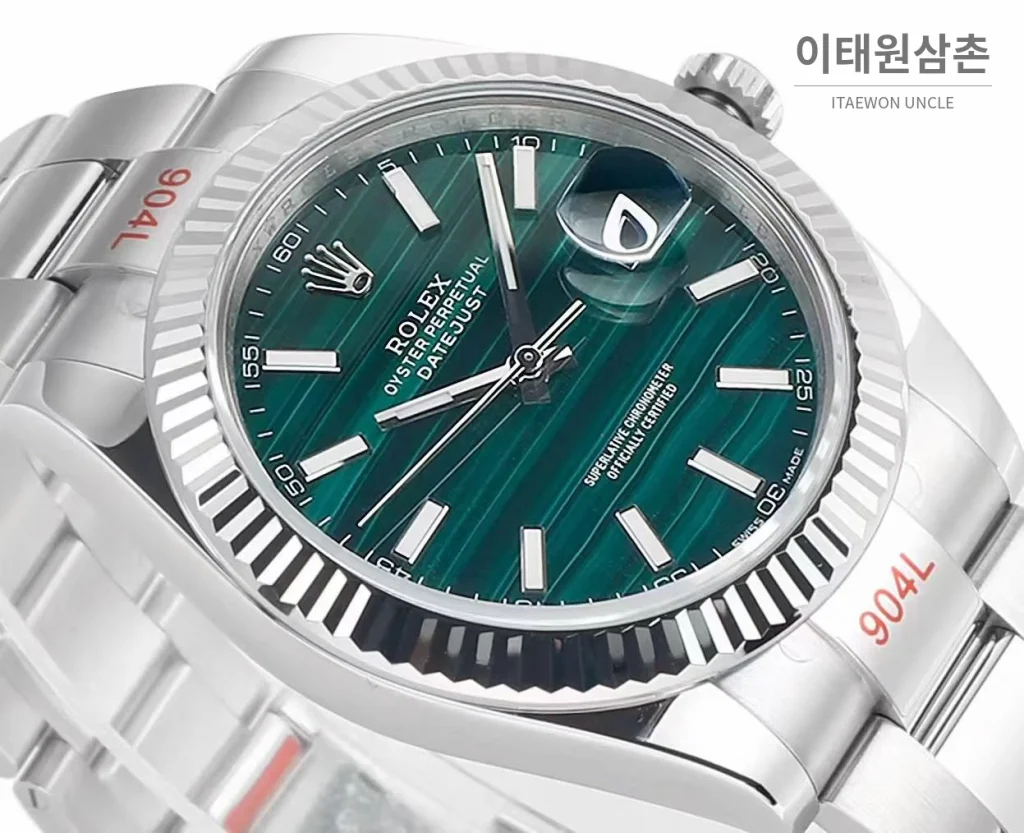 롤렉스 데이트저스트 904L스틸 천연보석다이얼 오토매틱 41mm (7)