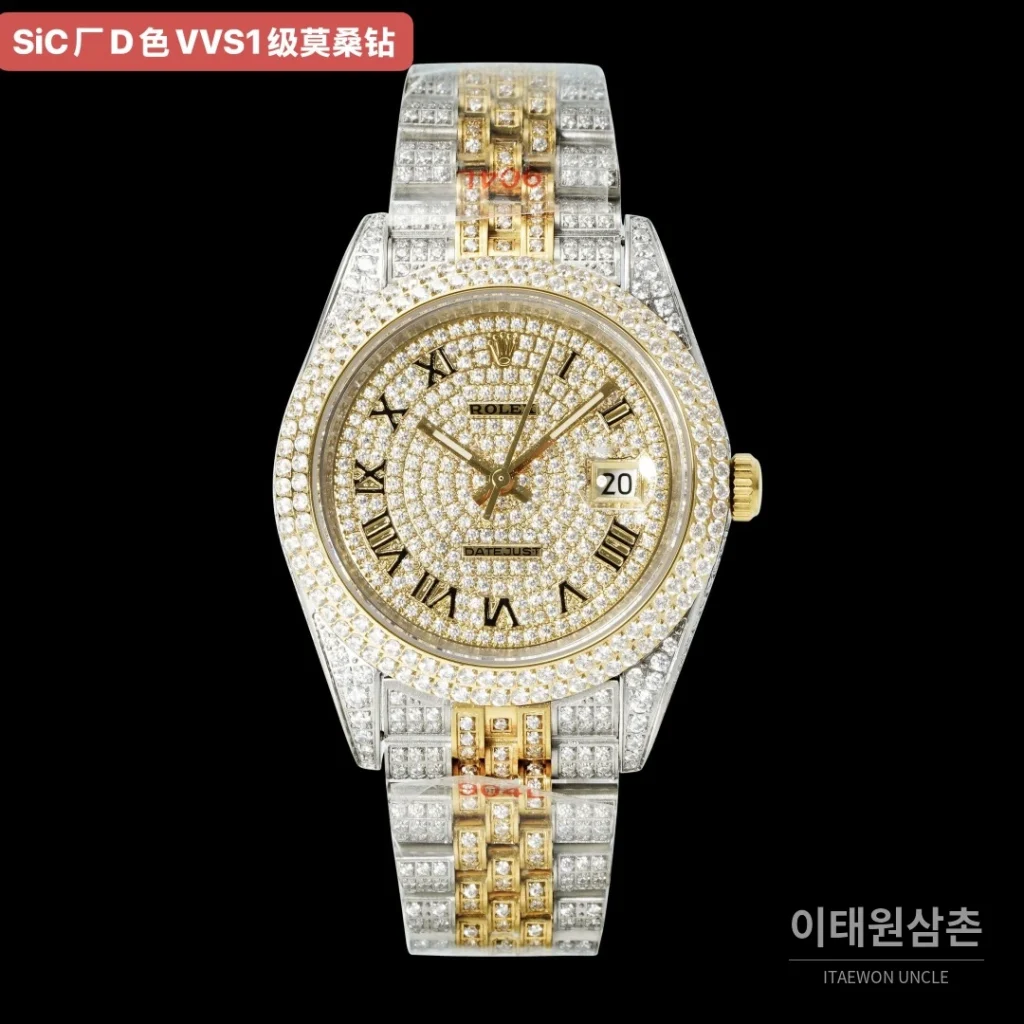 롤렉스 데이트저스트 오토매틱 샴페인 다이얼 투톤 브레이슬릿 실버 베젤