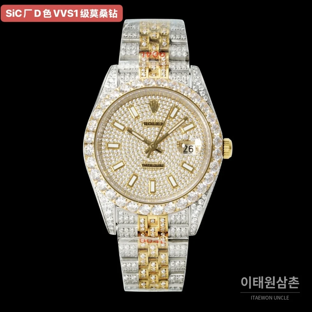 롤렉스 데이트저스트 오토매틱 샴페인 다이얼 투톤 브레이슬릿 골드 베젤