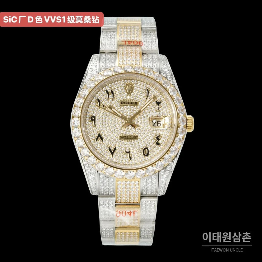 롤렉스 데이트저스트 오토매틱 샴페인 다이얼 투톤 브레이슬릿 골드 베젤 (2)