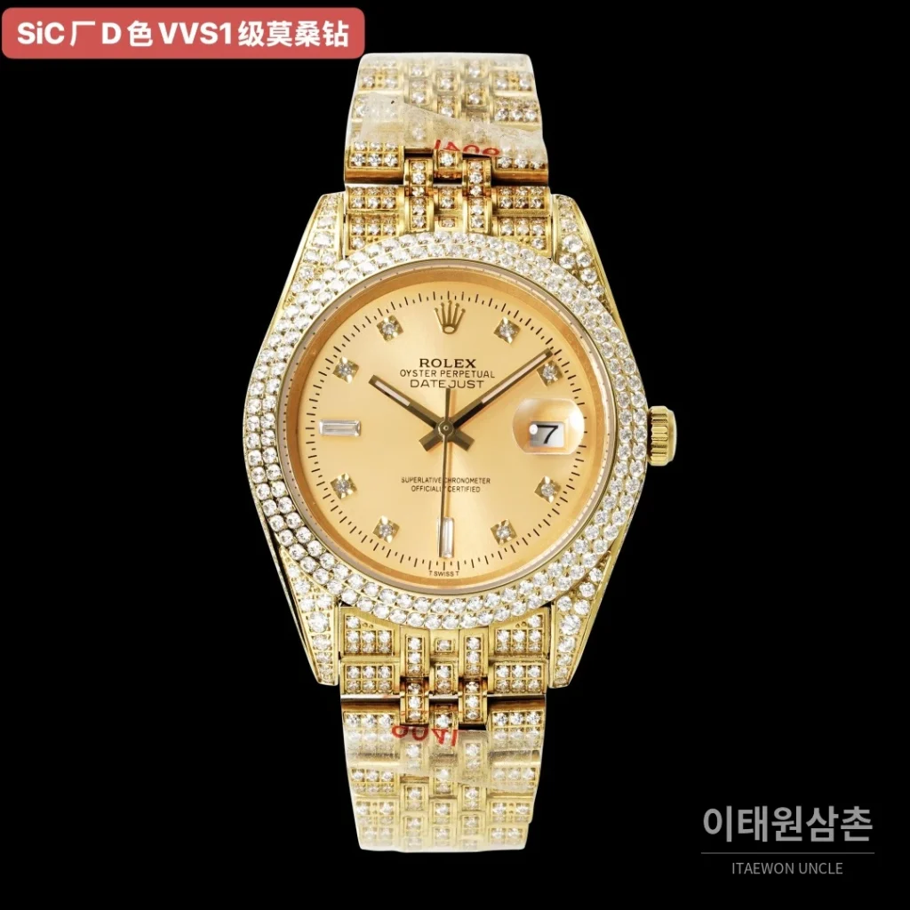 롤렉스 데이트저스트 오토매틱 샴페인 다이얼 골드 브레이슬릿 골드 베젤