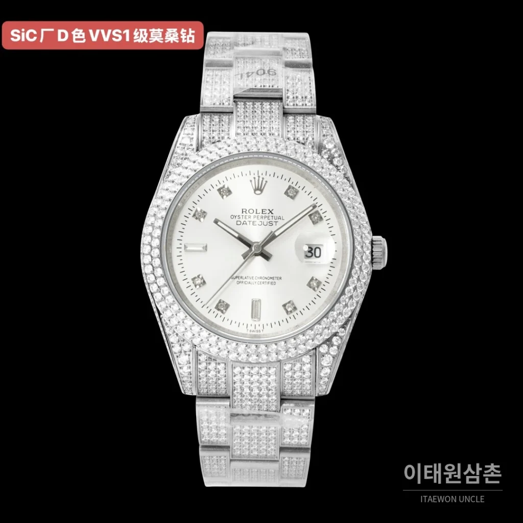롤렉스 데이트저스트 오토매틱 화이트 다이얼 스틸 브레이슬릿
