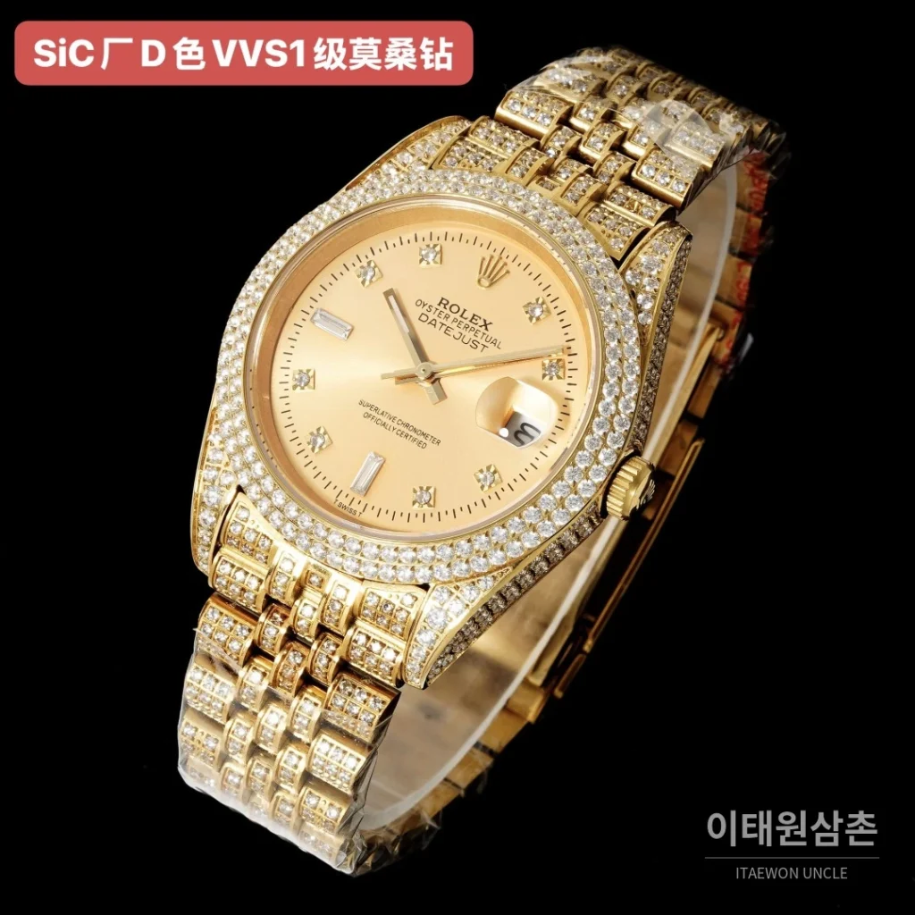 롤렉스 데이트저스트 오토매틱 샴페인 다이얼 골드 브레이슬릿 골드 베젤