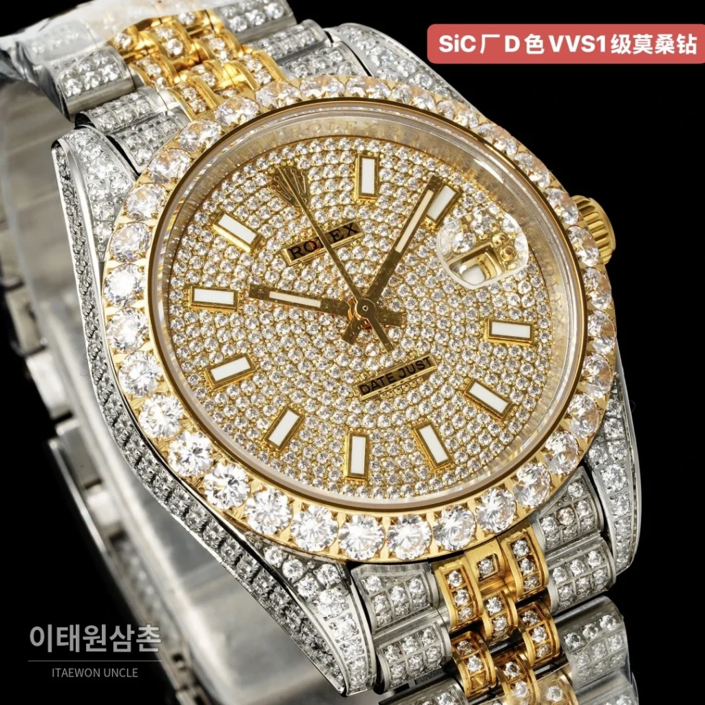 롤렉스 데이트저스트 오토매틱 샴페인 다이얼 투톤 브레이슬릿 골드 베젤