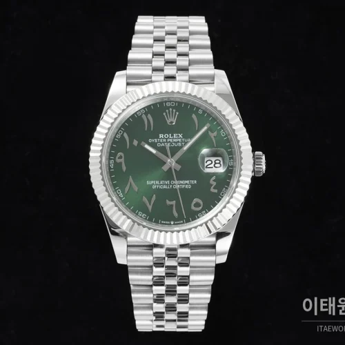 롤렉스 데이트저스트 오토매틱 41mm 그린 다이얼 스틸 브레이슬릿 롤렉스 데이트저스트 오토매틱 41mm 그린 다이얼 스틸 브레이슬릿