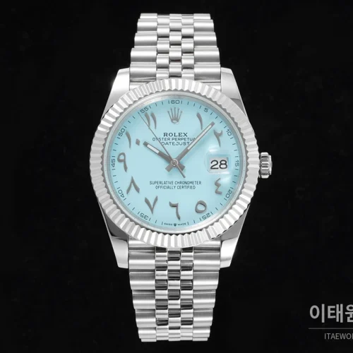 롤렉스 데이트저스트 오토매틱 41mm 아이스블루 다이얼 스틸 브레이슬릿 롤렉스 데이트저스트 오토매틱 41mm 아이스블루 다이얼 스틸 브레이슬릿