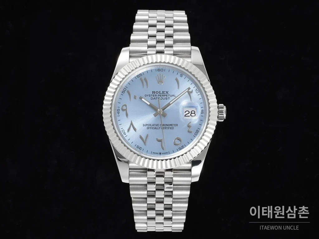 롤렉스 데이트저스트 오토매틱 41mm 아이스블루 다이얼 스틸 브레이슬릿 (2)