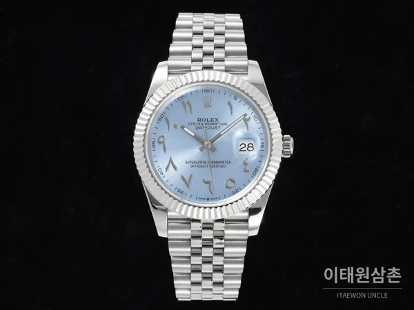 롤렉스 데이트저스트 오토매틱 41mm 아이스블루 다이얼 스틸 브레이슬릿 (2)