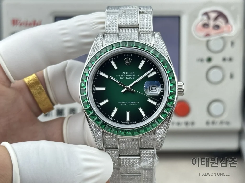 롤렉스 데이트저스트 오토매틱 41mm 멀티컬러 다이얼 스틸 브레이슬릿