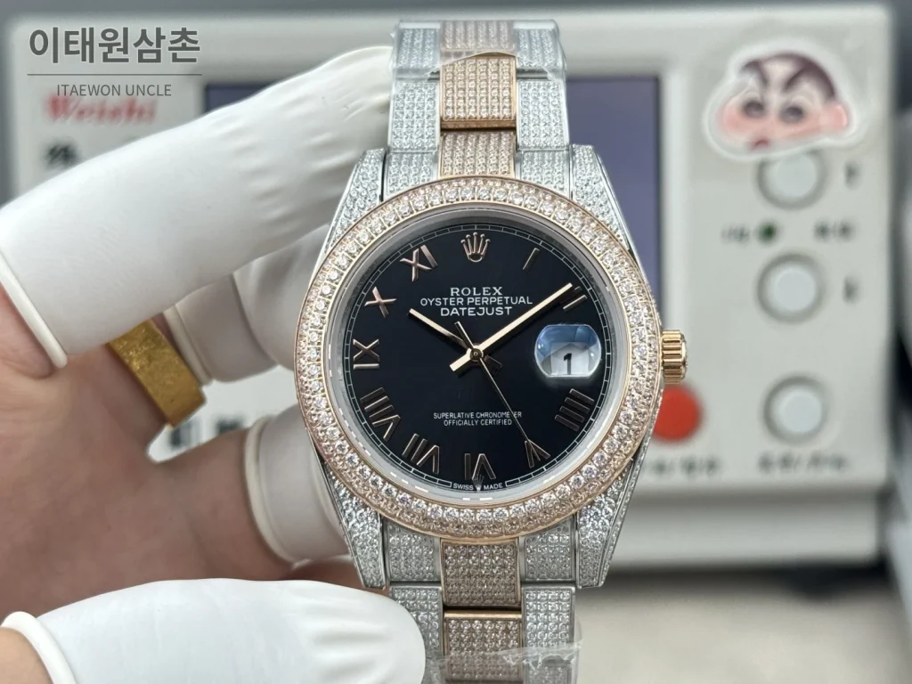 롤렉스 데이트저스트 오토매틱 41mm 화이트 다이얼 투톤 브레이슬릿 골드 베젤 (2)