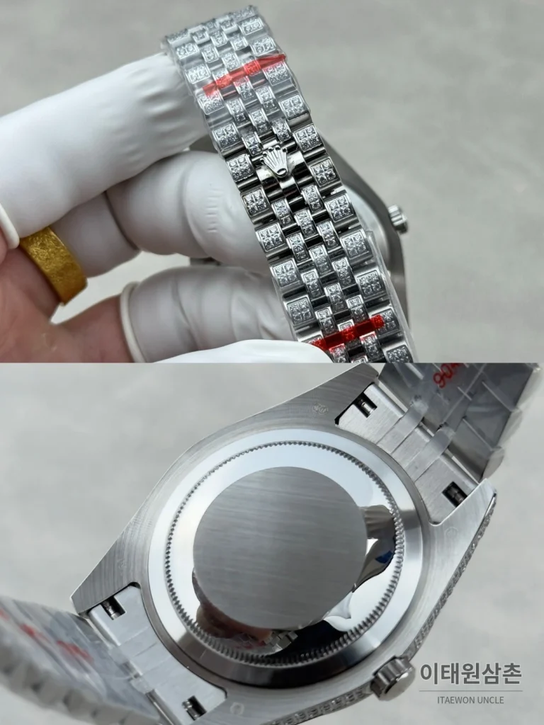 롤렉스 데이트저스트 오토매틱 41mm 블랙 다이얼 스틸 브레이슬릿 실버 베젤