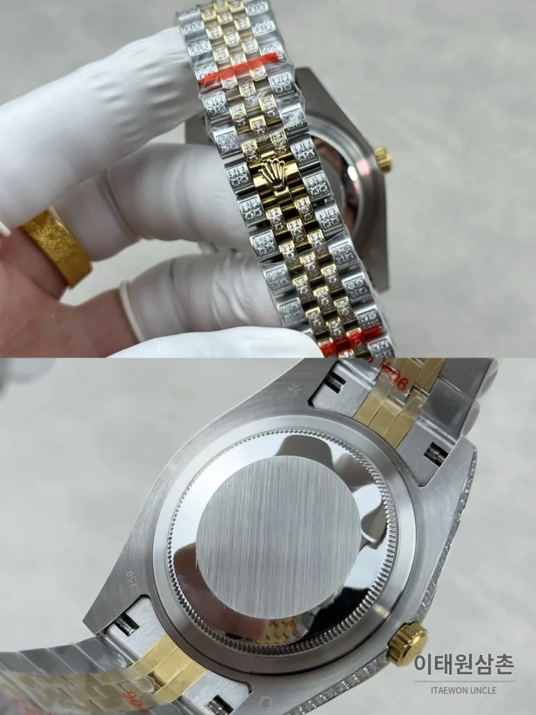롤렉스 데이트저스트 오토매틱 41mm 그린 다이얼 투톤 브레이슬릿 로즈골드 베젤
