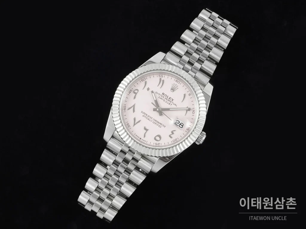 롤렉스 데이트저스트 오토매틱 41mm 핑크 다이얼 스틸 브레이슬릿