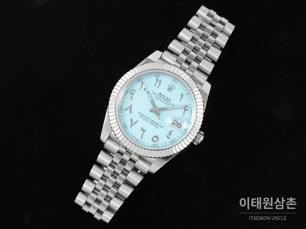 롤렉스 데이트저스트 오토매틱 41mm 아이스블루 다이얼 스틸 브레이슬릿