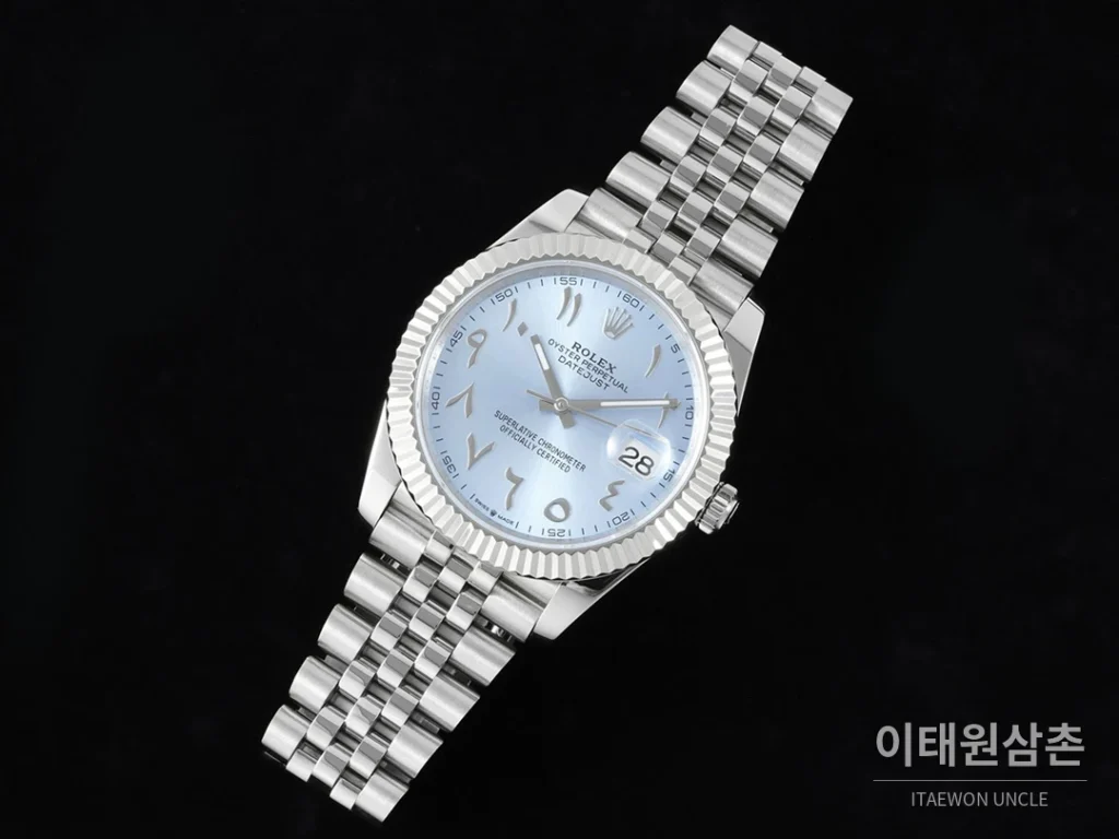 롤렉스 데이트저스트 오토매틱 41mm 아이스블루 다이얼 스틸 브레이슬릿 (2)