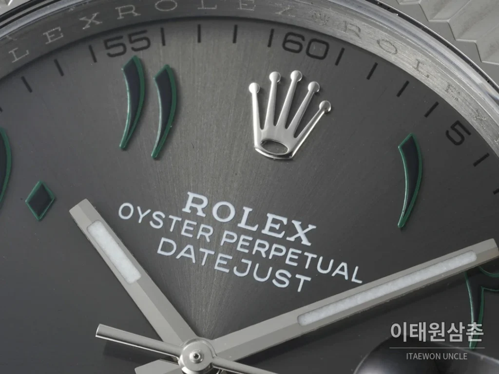 롤렉스 데이트저스트 오토매틱 41mm 그레이 다이얼 스틸 브레이슬릿 실버 베젤