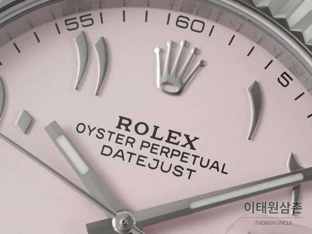 롤렉스 데이트저스트 오토매틱 41mm 핑크 다이얼 스틸 브레이슬릿