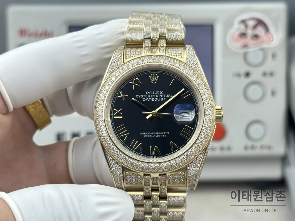 롤렉스 데이트저스트 오토매틱 41mm 그린 다이얼 투톤 브레이슬릿 로즈골드 베젤