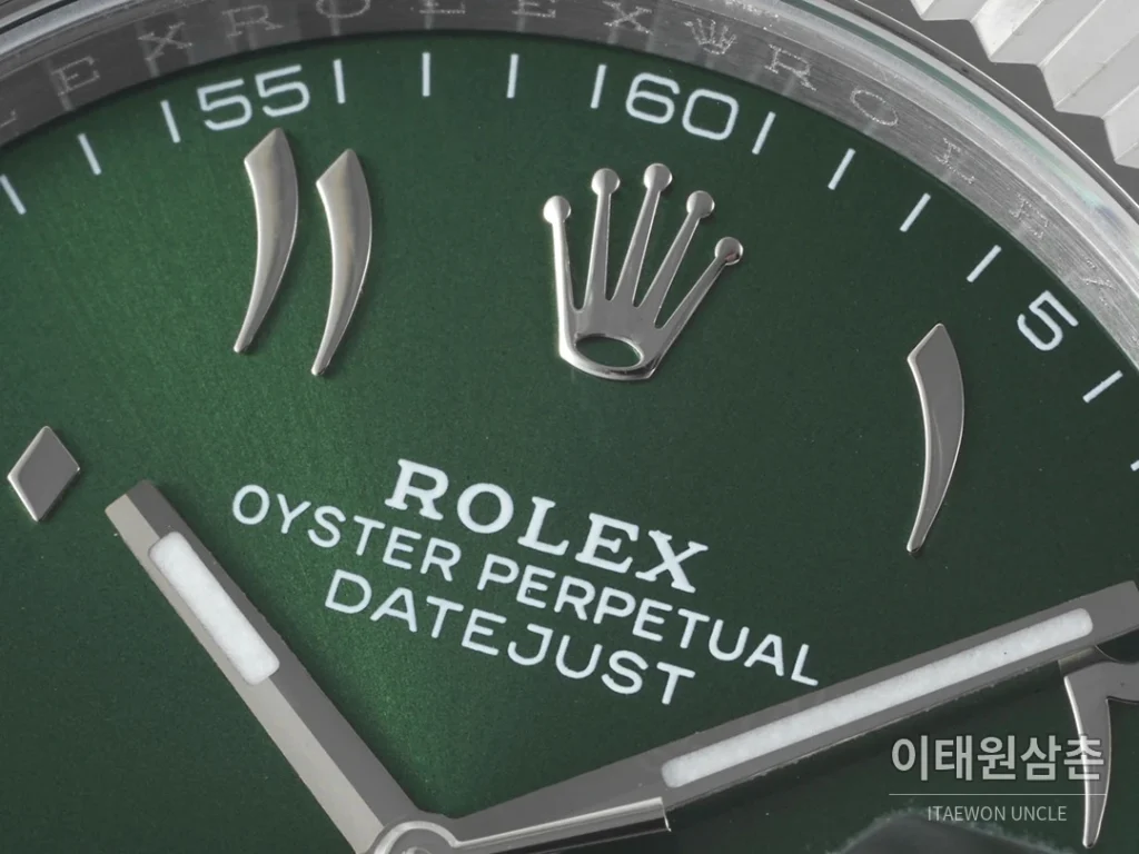 롤렉스 데이트저스트 오토매틱 41mm 그린 다이얼 스틸 브레이슬릿