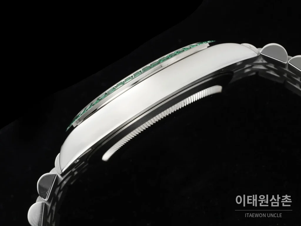 롤렉스 데이트저스트 오토매틱 41mm 그린 다이얼 스틸 브레이슬릿 그린 베젤