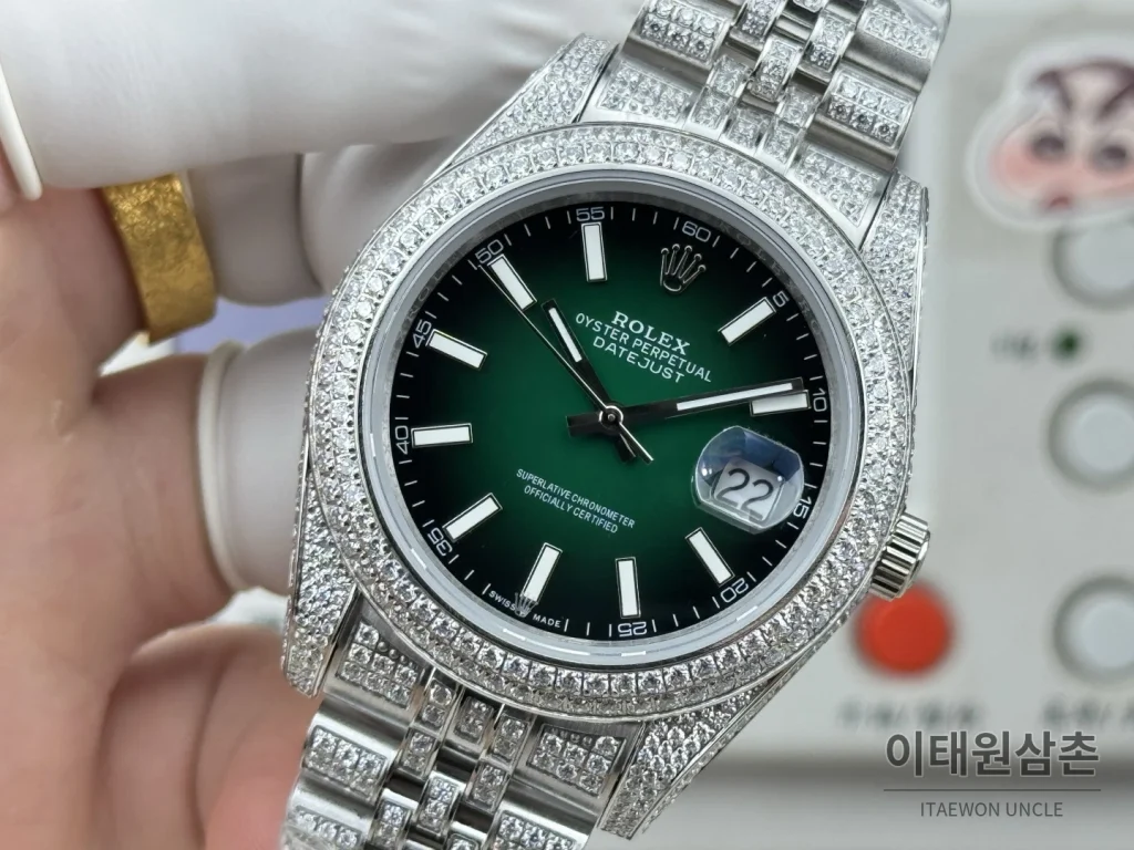 롤렉스 데이트저스트 오토매틱 41mm 멀티컬러 다이얼 스틸 브레이슬릿