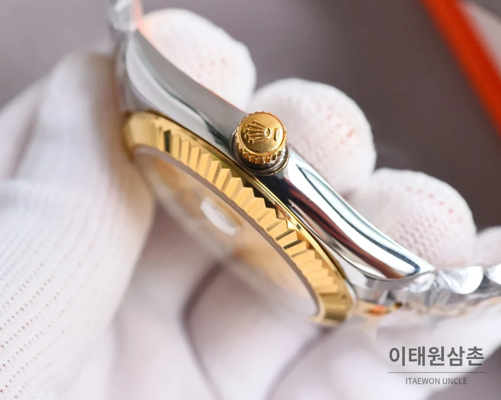롤렉스 데이트저스트 오토매틱 41mm 샴페인 다이얼 투톤 브레이슬릿 골드 베젤