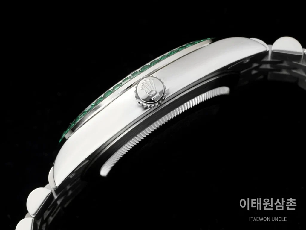 롤렉스 데이트저스트 오토매틱 41mm 그린 다이얼 스틸 브레이슬릿 그린 베젤