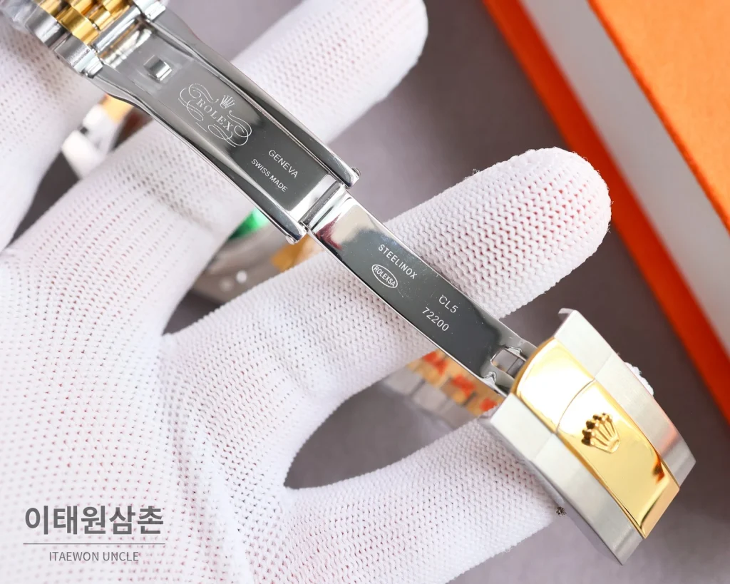 롤렉스 데이트저스트 오토매틱 41mm 샴페인 다이얼 투톤 브레이슬릿 골드 베젤